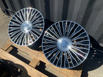 20" Maybach style wheels Gloss Black machined face 8.5 and 9.5 5x112 fits Mercedes Benz BMW Audi
