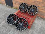 18" Twist style wheels Black machined lip 5x112 fits Mercedes Benz
