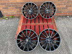 18" Twist style wheels Black machined lip 5x112 fits Mercedes Benz