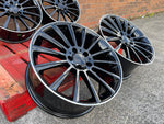 18" Twist style wheels Black machined lip 5x112 fits Mercedes Benz