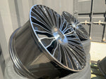 20" Maybach style wheels Gloss Black machined face 8.5 and 9.5 5x112 fits Mercedes Benz BMW Audi
