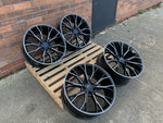 20" G30 Performance 669M style Black Machine Milled 5x112 Staggered Alloy Wheels Black Polished New BMW 5 6 7 8 Series