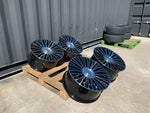 20" Maybach style wheels Gloss Black machined face 8.5 and 9.5 5x112 fits Mercedes Benz BMW Audi