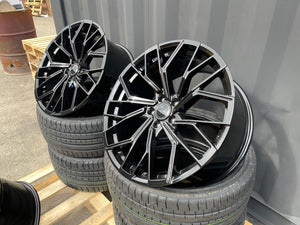 18”  S6 style wheels Gloss Black 5x112 fits Audi VW