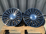 20" Maybach style wheels Gloss Black machined face 8.5 and 9.5 5x112 fits Mercedes Benz BMW Audi