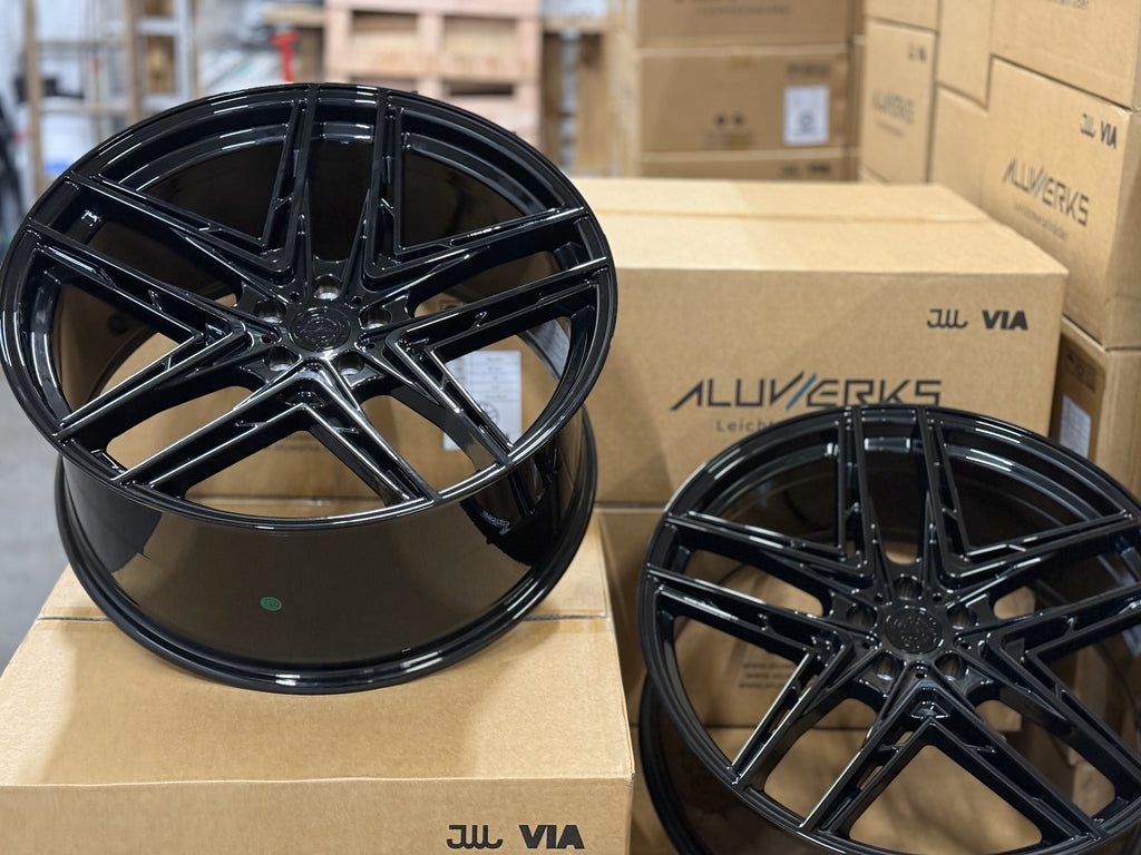 22" Aluwerks Shuriken wheels Gloss Black fits Audi BMW Mercedes VW Ford Vauxhall