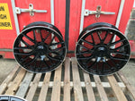 20" AM63S style wheels Black polished lip 5x112 fits Mercedes Benz