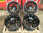 19" AM63S style wheels Black polished lip 5x112 fits Mercedes Benz