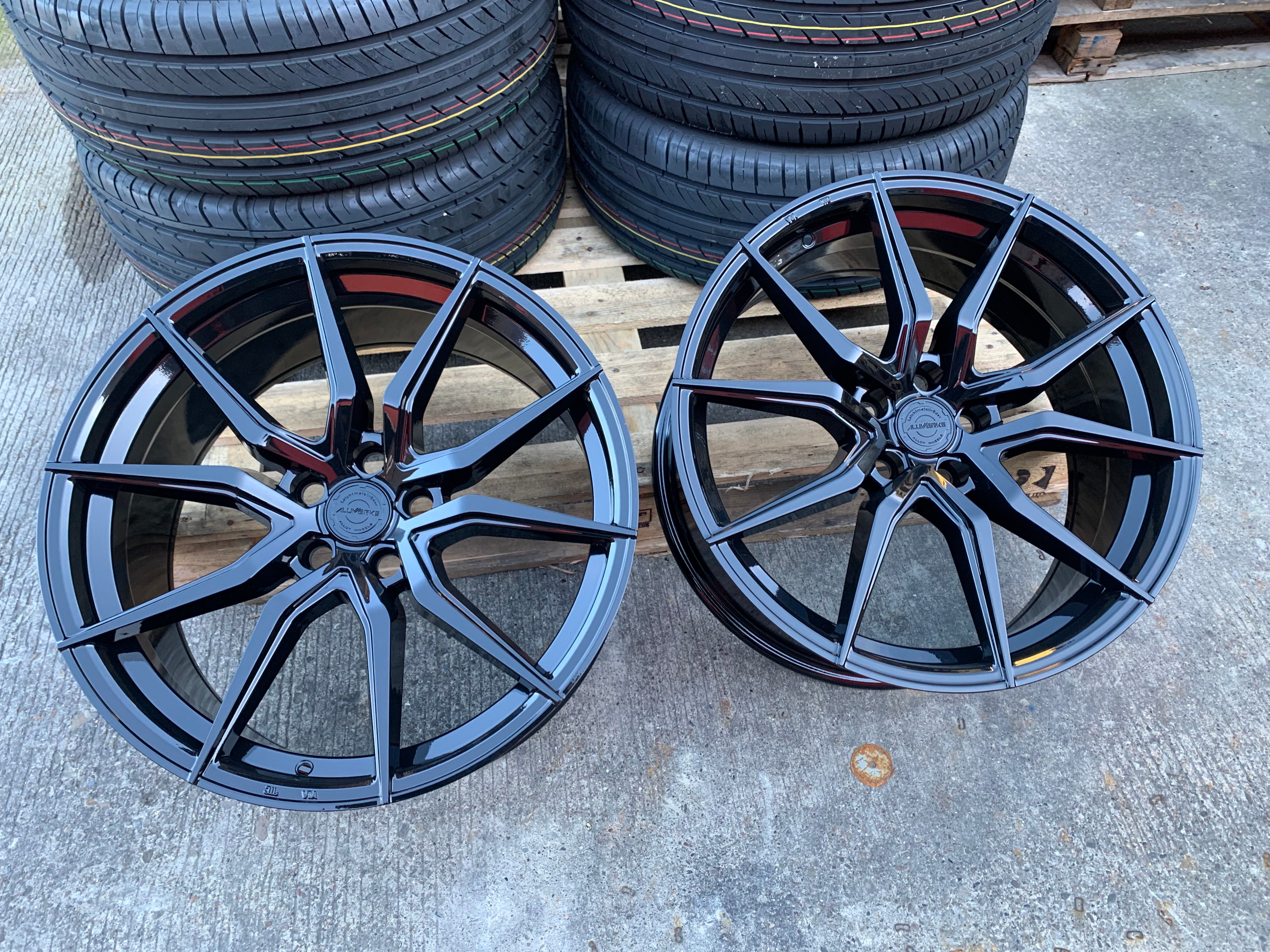 20" Aluwerks Spyder wheels Gloss Black fits Audi BMW Mercedes VW Ford Vauxhall Amarok