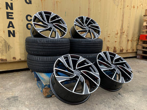 19" Golf MK8 Adelaide style Twist Gti style wheels Black Polished 5x112 fits Volkswagen