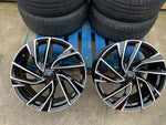 19" Golf MK8 Adelaide style Twist Gti style wheels Black Polished 5x112 fits Volkswagen