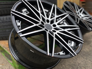 20" Aluwerks Koko wheels Black machined face & barrel fits Audi BMW Mercedes VW T5 T6