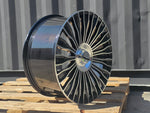 20" Maybach style wheels Gloss Black machined face 8.5 and 9.5 5x112 fits Mercedes Benz BMW Audi