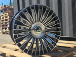 20" Maybach style wheels Gloss Black machined face 8.5 and 9.5 5x112 fits Mercedes Benz BMW Audi
