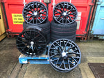 19" R8 style wheels Gloss Black 5x112 fits Audi