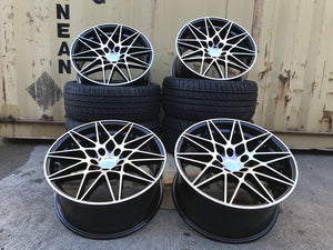 20" 666M Competition Style Staggered Alloy Wheels Black Polished face  BMW 3 4 5 6 Series & M2 M3 M4 M5