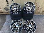 19" 666M Competition Style Staggered Alloy Wheels Black Polished BMW 3 4 5 Series