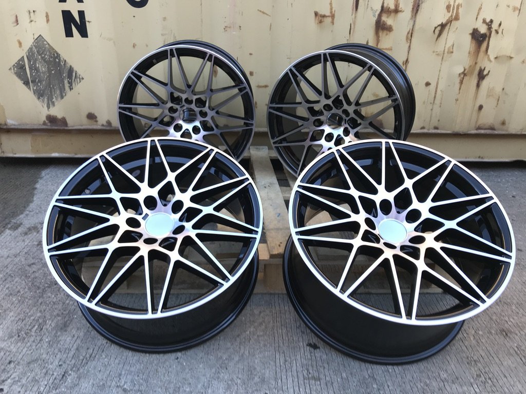 20" 666M Competition Style Staggered Alloy Wheels Black Polished face  BMW 3 4 5 6 Series & M2 M3 M4 M5