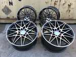 20" 666M Competition Style Staggered Alloy Wheels Black Polished face  BMW 3 4 5 6 Series & M2 M3 M4 M5