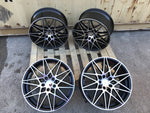 20" 666M Competition Style Staggered Alloy Wheels Black Polished face  BMW 3 4 5 6 Series & M2 M3 M4 M5