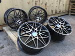 20" 666M Competition Style Staggered Alloy Wheels Black Polished face  BMW 3 4 5 6 Series & M2 M3 M4 M5