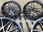 20" 666M Competition Style Staggered Alloy Wheels Black Polished face  BMW 3 4 5 6 Series & M2 M3 M4 M5