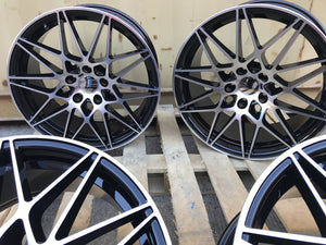 20" 666M Competition Style Staggered Alloy Wheels Black Polished face  BMW 3 4 5 6 Series & M2 M3 M4 M5