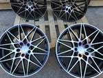 20" 666M Competition Style Staggered Alloy Wheels Black Polished face  BMW 3 4 5 6 Series & M2 M3 M4 M5