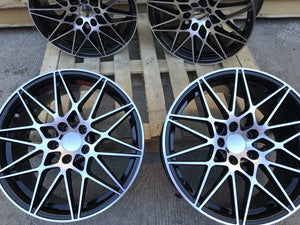 20" 666M Competition Style Staggered Alloy Wheels Black Polished face  BMW 3 4 5 6 Series & M2 M3 M4 M5