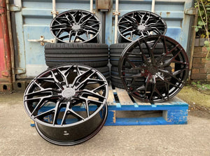 19" Aluwerks XT3 wheels Gloss Black fits Audi BMW Mercedes VW Ford Vauxhall