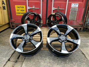 19” Rotor V2 style wheels Black Machined face 5x112 et42 fits Audi A3 VW Golf