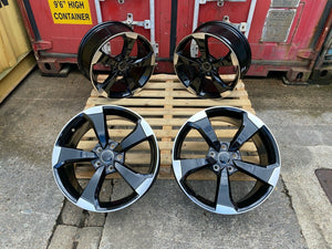 19” Rotor V2 style wheels Black Machined face 5x112 et42 fits Audi A3 VW Golf