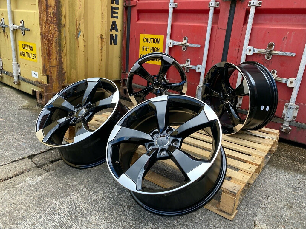 19” Rotor V2 style wheels Black Machined face 5x112 et42 fits Audi A3 VW Golf