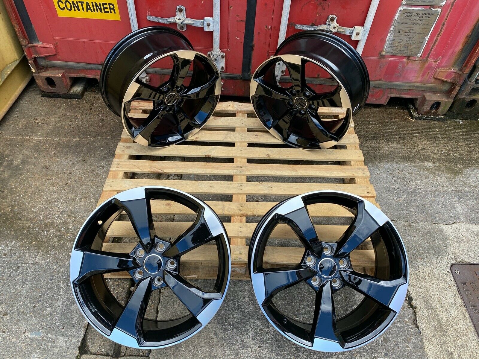 19” Rotor V2 style wheels Black Machined face 5x112 et42 fits Audi A3 VW Golf