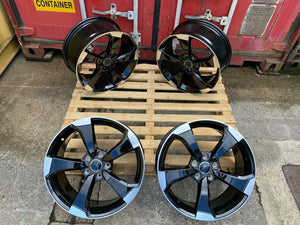19” Rotor V2 style wheels Black Machined face 5x112 et42 fits Audi A3 VW Golf